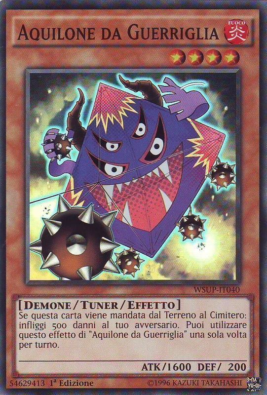 Carta YUGIOH-Aquilone da Guerriglia-WSUP-IT040-ITA-NM-Super Rare 1.Ed