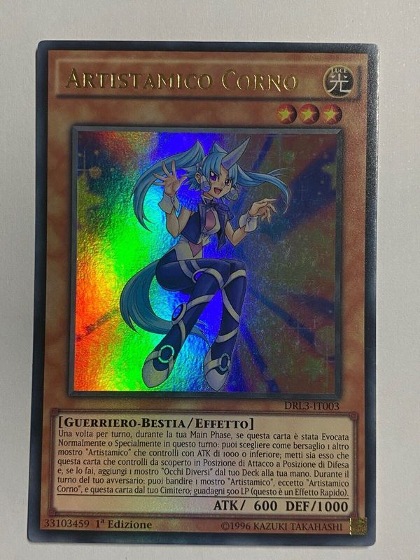 Carta YUGIOH-Artistamico Corno-DRL3-IT003-ITA-NM-Ultra Rare 1.Ed