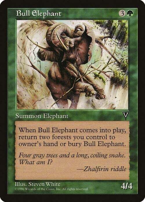 Carta MTG-Elefante Capo Branco-Visioni-ITA-Good-Common