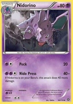Carta pokemon Nidorino (STS 44)-Steam Siege-U - lingua ITA-condizione EX