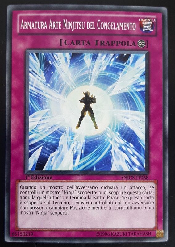 Carta YUGIOH-Armatura Arte Ninjitsu del Congelamento-ORCS-ITA-Good-Common 1.Ed