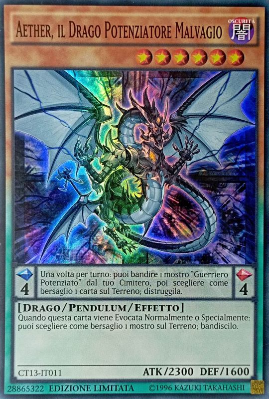 Aether, il Drago Potenziatore Malvagio-CT13-IT011-ITA-EX-Super Rare 1.Ed