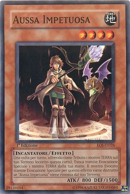 Carta YUGIOH-Aussa Impetuosa-EOJ-IT026-ITA-Good-Common 1.Ed