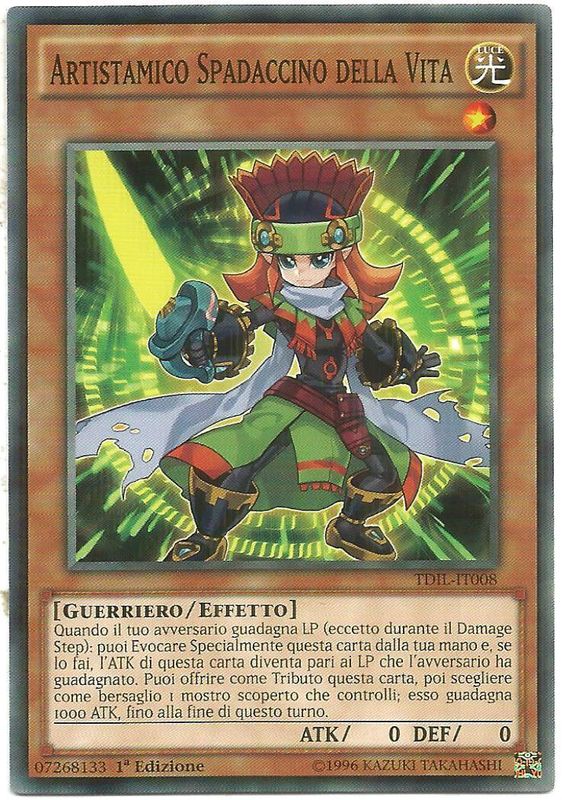 Carta YUGIOH-Artistamico Spadaccino della Vita-TDIL-IT008-ITA-EX-Common 1.Ed