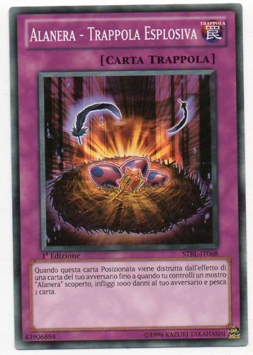 Carta YUGIOH-Alanera - Trappola Esplosiva-STBL-ITA-EX-Common 1.Ed