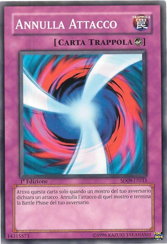 Carta YUGIOH-Annulla Attacco-SD09-IT033-ITA-Poor-Common 1.Ed