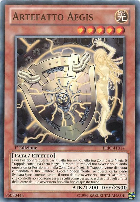 Carta YUGIOH-Artefatto Aegis-PRIO-IT014-ITA-EX-Common 1.Ed