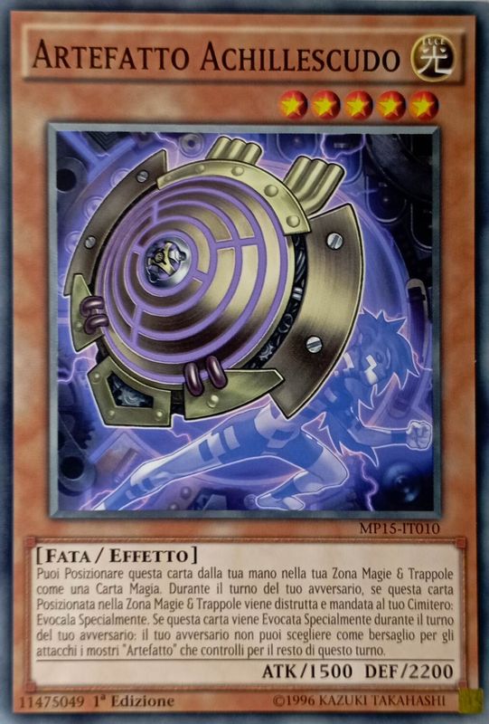 Carta YUGIOH-Artefatto Achillescudo-MP15-IT010-ITA-EX-Common 1.Ed