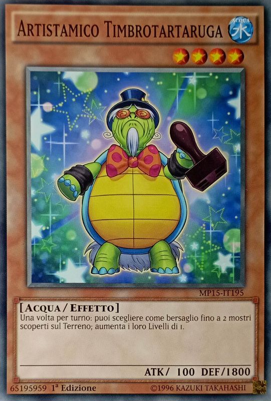 Carta YUGIOH-Artistamico Timbrotartaruga-MP15-IT195-ITA-EX-Common 1.Ed
