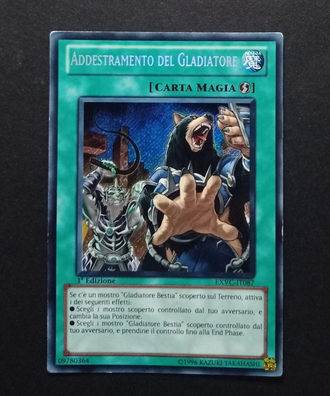 Carta YUGIOH-Addestramento del Gladiatore-EXVC-IT087-ITA-Poor-Secret Rare 1.Ed