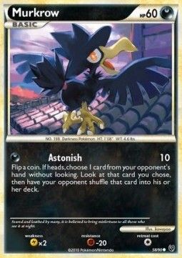 Carta pokemon Murkrow (UD 58)-Senza Paura-C - lingua ITA-condizione EX