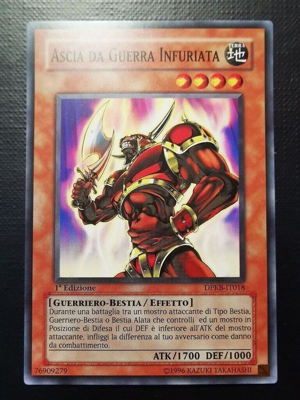 Carta YUGIOH-Ascia da Guerra Infuriata-DPKB-IT018-ITA-Poor-Common 1.Ed