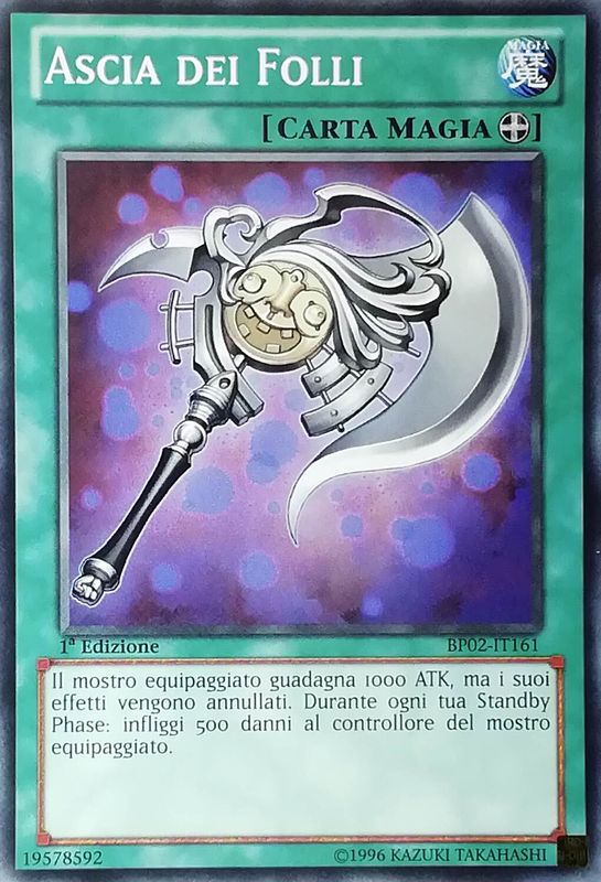 Carta YUGIOH-Ascia dei Folli-BP02-IT161-ITA-EX-Common 1.Ed