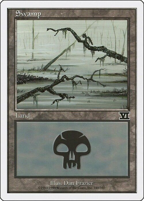 Carta MTG-Palude (V.2)-Sesta Edizione-N.340-ITA-Played-