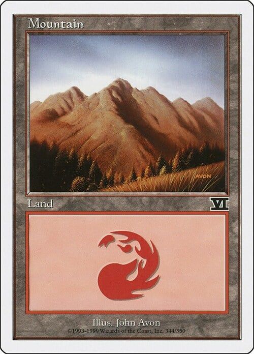 Carta MTG-Montagna (V.2)-Sesta Edizione-N.344-ITA-EX-