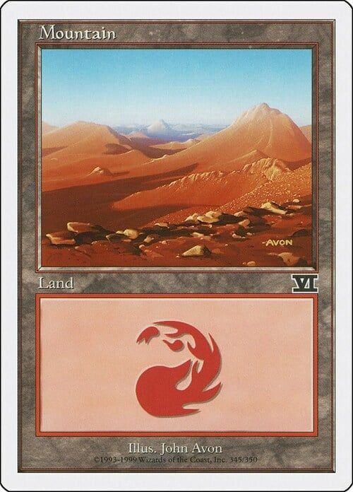 Carta MTG-Montagna (V.3)-Sesta Edizione-N.345-ITA-Good-