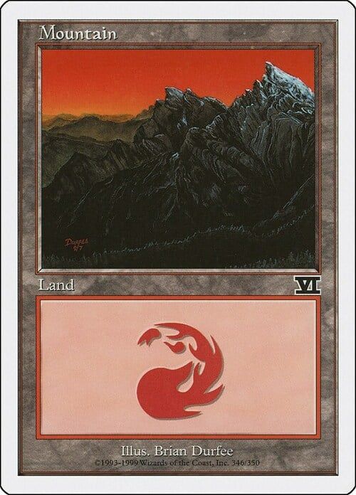 Carta MTG-Montagna (V.4)-Sesta Edizione-N.346-ITA-EX-