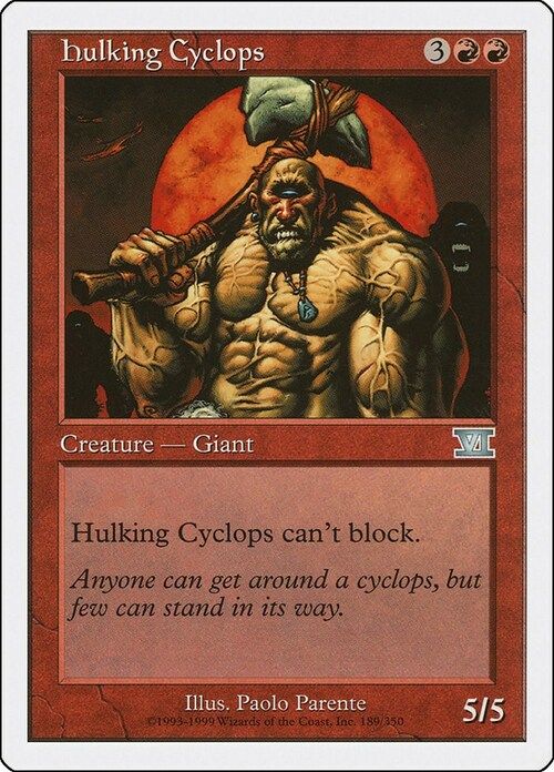 Carta MTG-Ciclope Goffo-Sesta Edizione-N.189-ITA-EX-