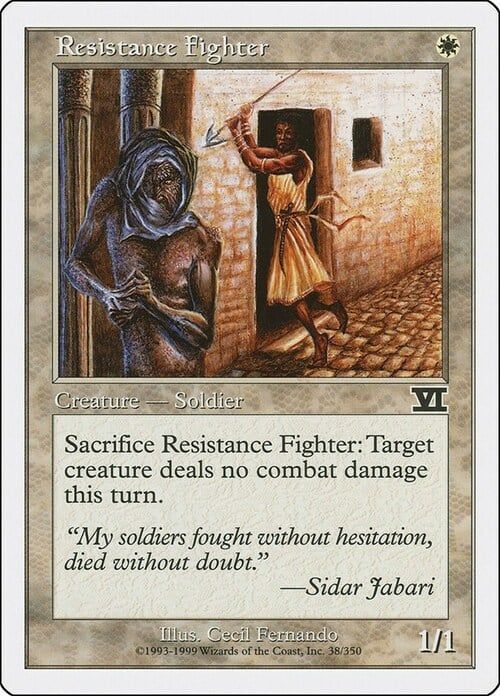 Carta MTG-Combattente della Resistenza-Sesta Edizione-N.038-ITA-Good-