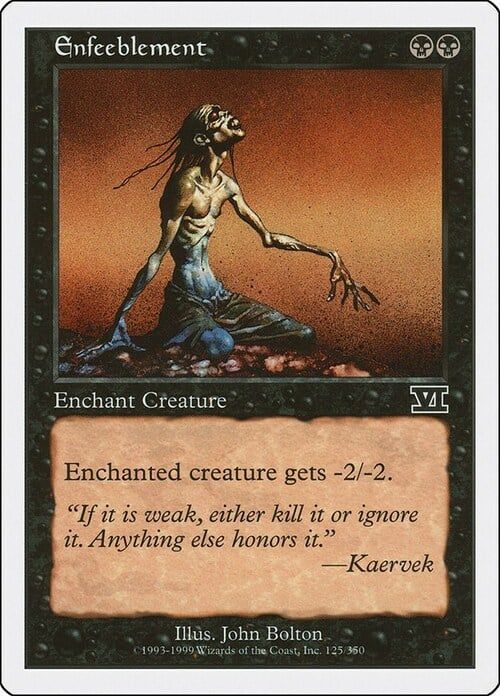 Carta MTG-Enfeeblement-Sesta Edizione-N.125-EN-EX-