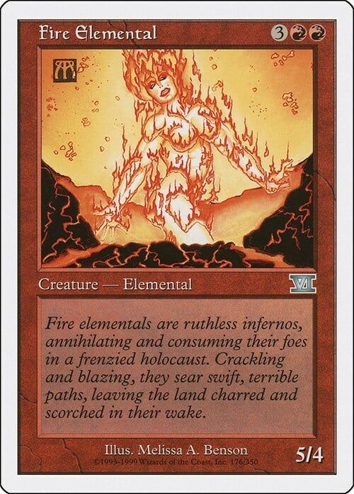 Carta MTG-Elementale del Fuoco-Sesta Edizione-N.176-ITA-Poor-