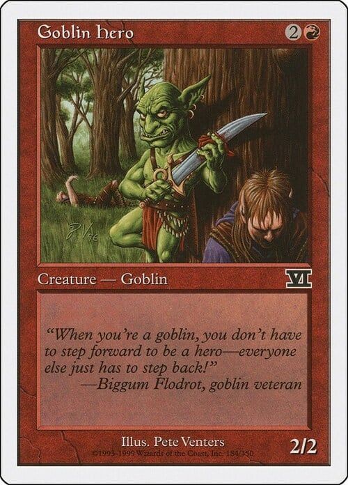 Carta MTG-Eroe Goblin-Sesta Edizione-N.184-ITA-Good-