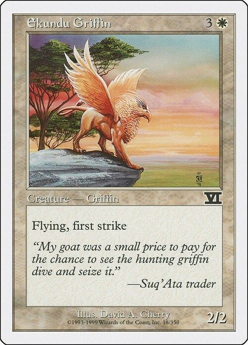 Carta MTG-Grifone Ekundu-Sesta Edizione-N.018-ITA-EX-