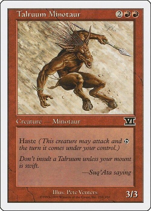 Carta MTG-Minotauro di Talruum-Sesta Edizione-N.210-ITA-EX-