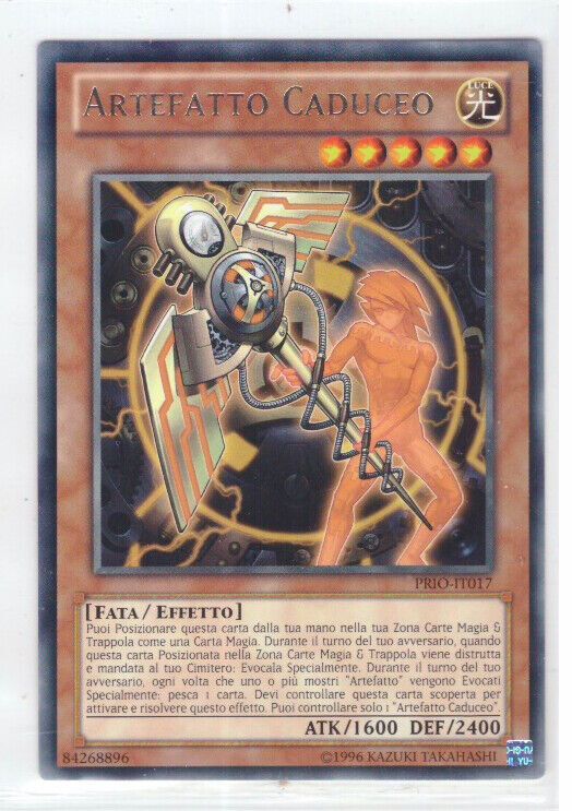 Carta YUGIOH-Artefatto Caduceo-PRIO-IT017-ITA-EX-Rare 1.Ed