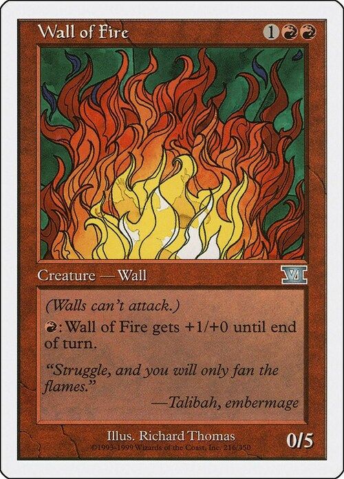 Carta MTG-Muro di Fuoco-Sesta Edizione-N.216-ITA-EX-