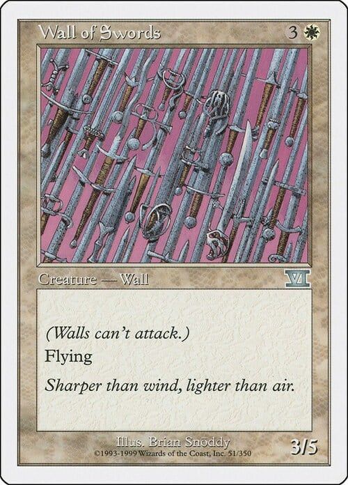Carta MTG-Muro di Spade-Sesta Edizione-N.051-ITA-EX-