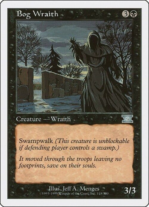 Carta MTG-Necrospettro delle Paludi-Sesta Edizione-N.118-ITA-Played-