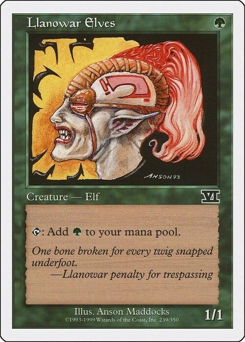 Carta MTG-Elfi di Llanowar-Sesta Edizione-N.239-ITA-EX-