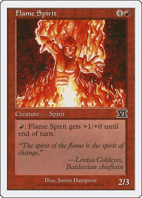 Carta MTG-Flame Spirit-Sesta Edizione-N.179-EN-Played-