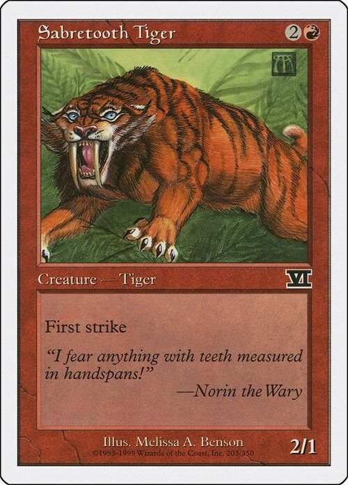 Carta MTG-Tigre dai Denti a Sciabola-Sesta Edizione-N.203-ITA-EX-