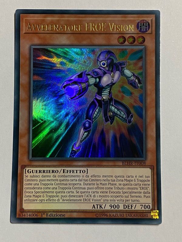 Carta YUGIOH-Avvelenatore EROE Vision-BLHR-IT008-ITA-EX-Ultra Rare 1.Ed