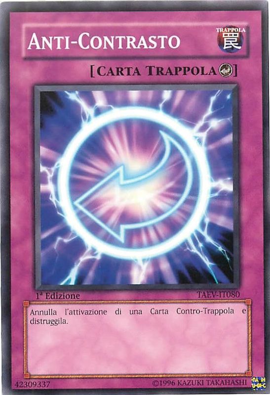 Carta YUGIOH-Anti-Contrasto-TAEV-IT080-ITA-EX-Common 1.Ed