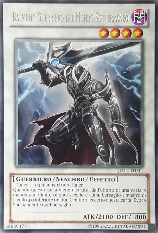 Carta YUGIOH-Balmung Guerriero del Mondo Sotterraneo-JOTL-IT044-ITA-EX-Rare 1.Ed