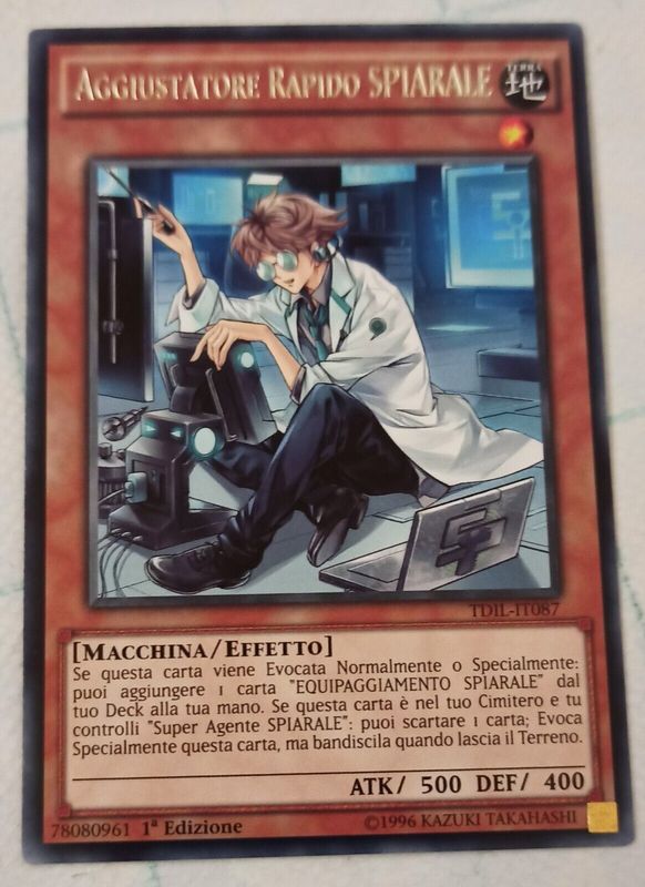 Carta YUGIOH-Aggiustatore Rapido Spirale-TDIL-IT087-ITA-Poor-Rare 1.Ed