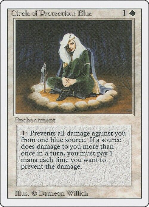 Carta MTG-Circle of Protection: Blue-Revised-N.010-EN-EX-