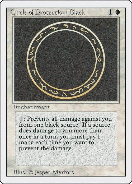 Carta MTG-Circle of Protection: Black-Revised-N.009-EN-EX-