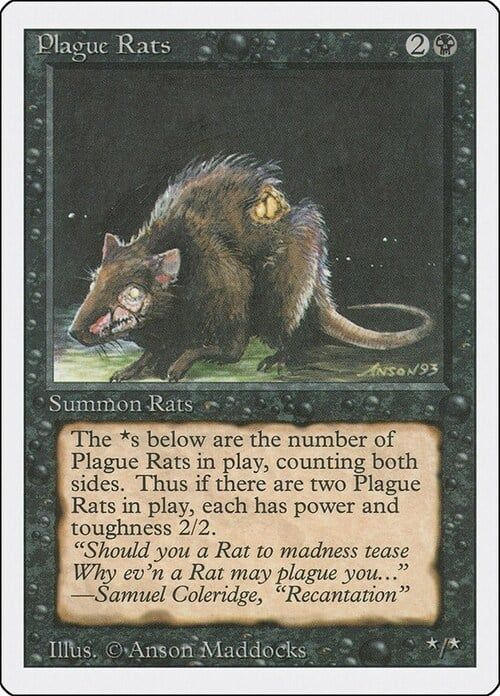 Carta MTG-Plague Rats-Revised-N.123-EN-EX-