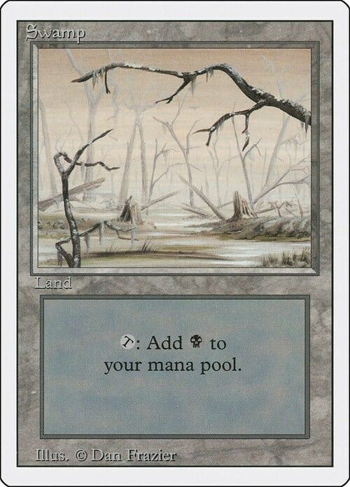 Carta MTG-Swamp (V.2)-Revised-N.299-EN-EX-