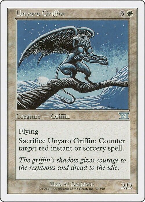 Carta MTG-Grifone di Unyaro-Sesta Edizione-N.049-ITA-EX-