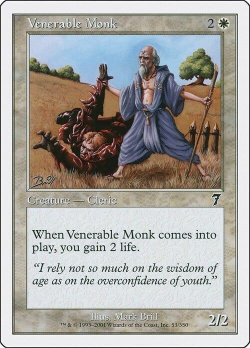 Carta MTG-Monaco Venerabile-Settima Edizione-N.053-ITA-EX-