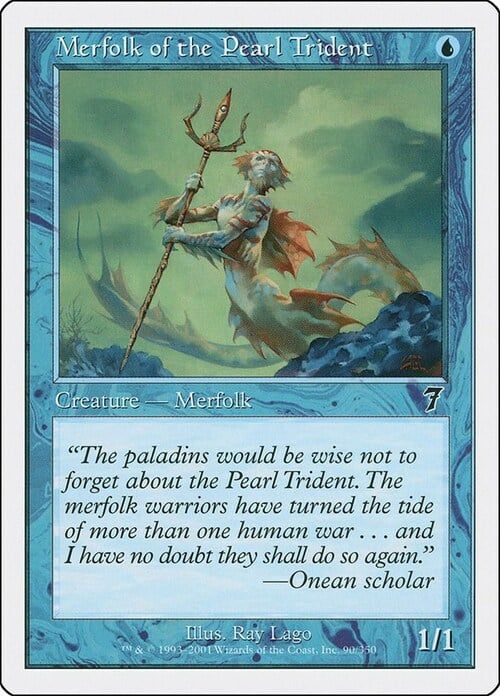 Carta MTG-Tritone dal Tridente Perlaceo-Settima Edizione-N.114-ITA-Played-