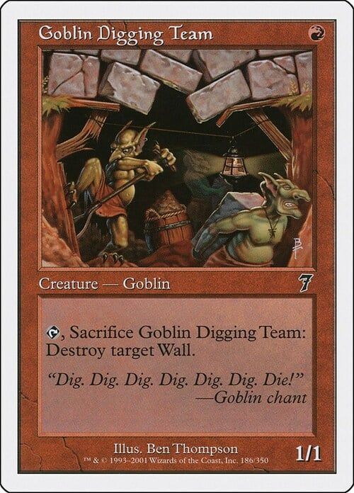Carta MTG-Goblin Digging Team-Settima Edizione-N.185-EN-EX-