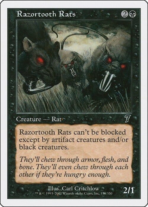 Carta MTG-Ratti dai Denti di Rasoio-Settima Edizione-N.122-ITA-EX-