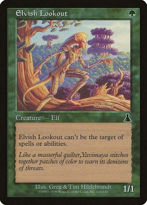 Carta MTG-Sentinella elfica-Destino di Urza-EN-EX-Common