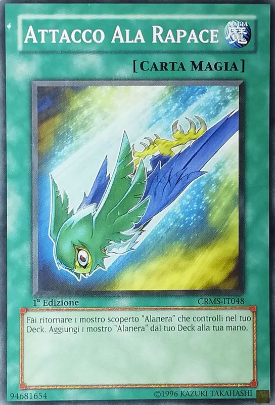 Carta YUGIOH-Attacco Ala Rapace-CRMS-IT048-ITA-Good-Common 1.Ed
